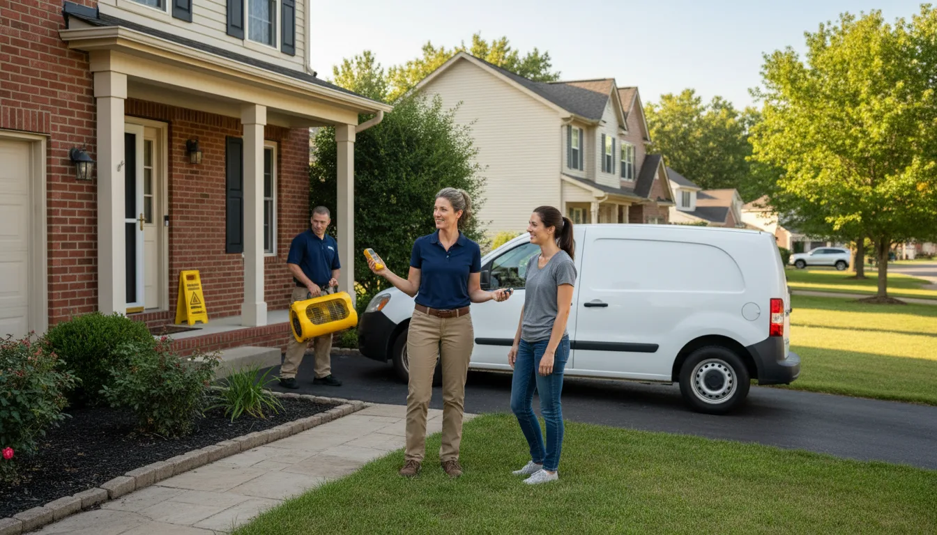 Residential water damage restoration in Hillview, IL